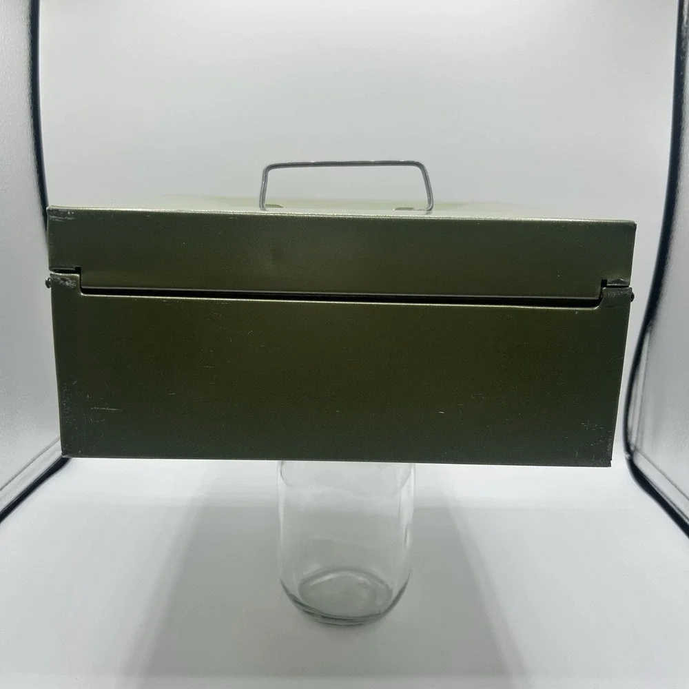 Vintage Vintage Hamilton Skotch Green Metal Storage Box - File Box - Cash Box